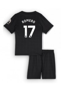 Fotbalové Dres Tottenham Hotspur Cristian Romero #17 Dětské Venkovní Oblečení 2025-26 Krátký Rukáv (+ trenýrky)